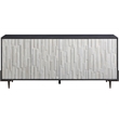 Curated Olso Wood Entertainment Console with Stone Doors in Onyx Brown