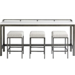 Universal Furniture Curated Essence Metal Console Table w/Stools in Bronze