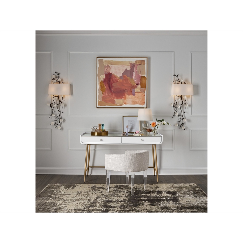 Miranda Kerr by Universal Furniture Allure Wood Vanity Desk in White