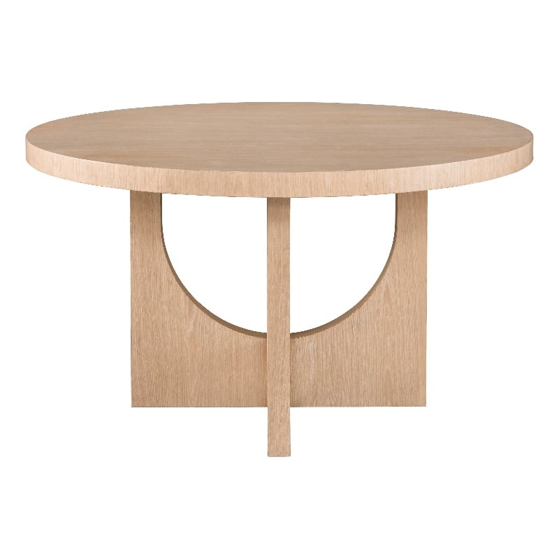 Universal Furniture Modern Nomad Callon Round Dining Table in Tan Tech Oak