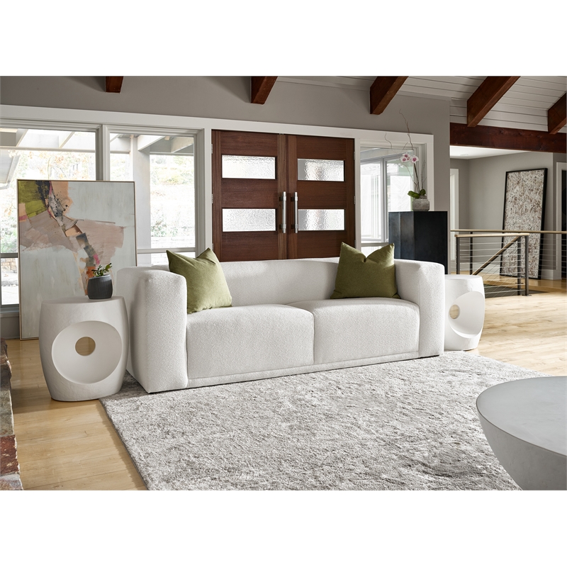 Universal Furniture Modern Nomad Canyo Accent Table in White Textured Plaster