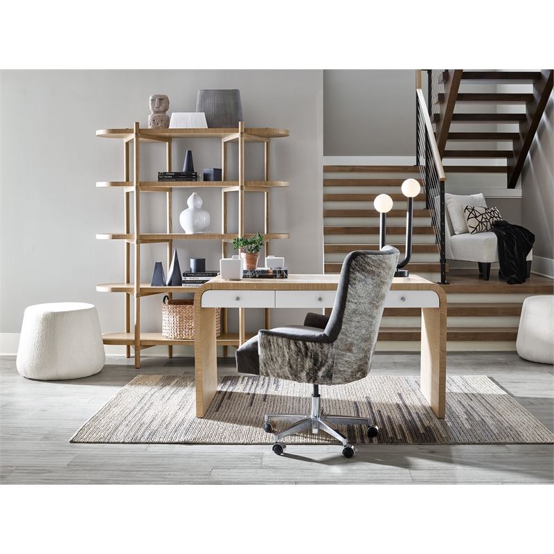 Universal Furniture Modern Nomad Desk in Tan Tech Oak