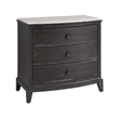Universal Coalesce Coalesce Stone Top Three Drawer Nightstand in Black Oak Wood