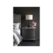 Universal Coalesce Coalesce Stone Top Three Drawer Nightstand in Black Oak Wood