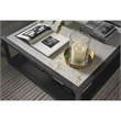 Universal Coalesce Solid Oak Wood Halen Coffee Table with Inset Stone Top