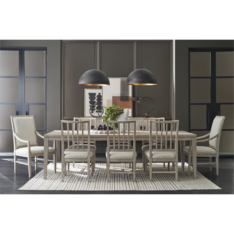 Universal Coalesce Set of 2 Wood Framed Upholstered Side Chairs-Gray Solid Oak
