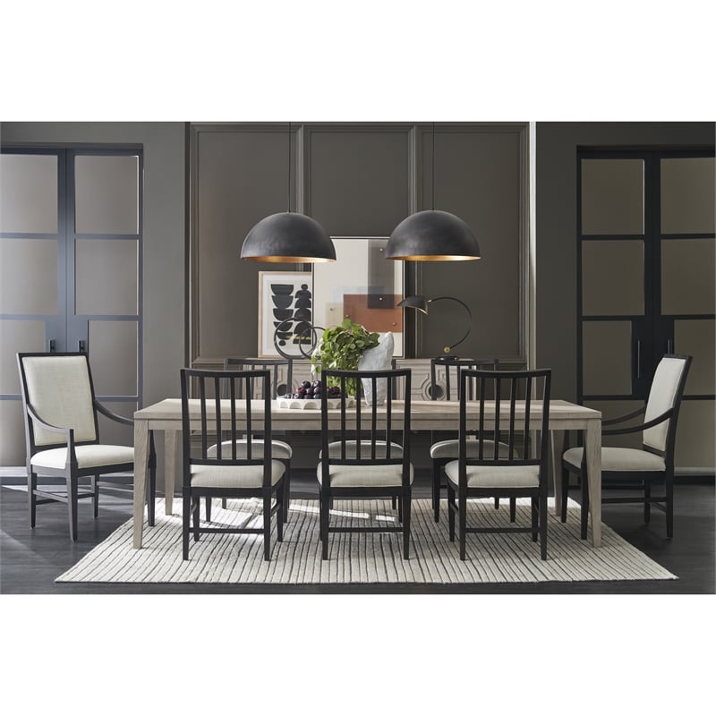 Universal Coalesce Set of 2 Wood Framed Upholstered Side Chairs-Black Solid Oak