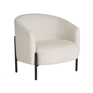 Universal Cream Crypton Upholstered Nikolai Lounge Chair-Black Metal Legs