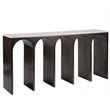 Universal Furniture Moda Console Table in White Banswara/Aged Satin Pewter