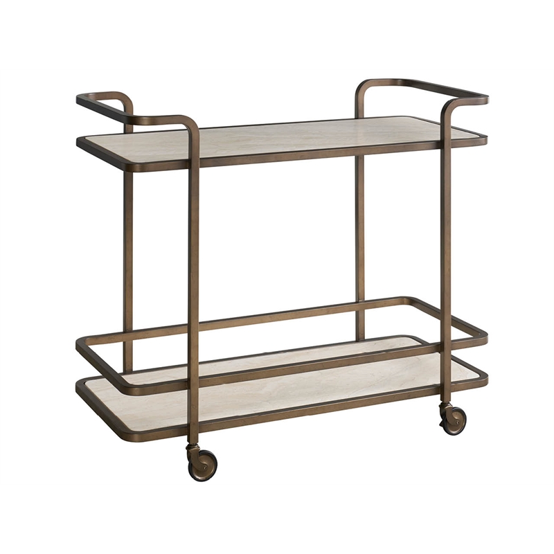Universal Furniture Aged Gold Bar Cart in Aged Gold