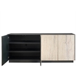 Universal Furniture Stone Credenza in Metal and White Travertine