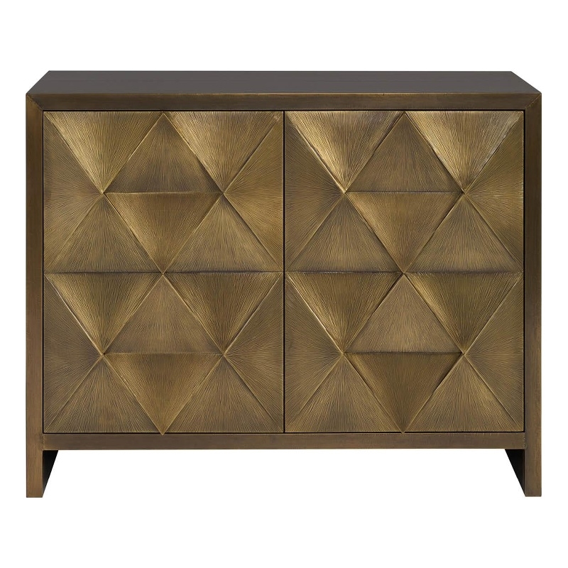 Universal Furniture Origami Hall Chest in Aged Gold