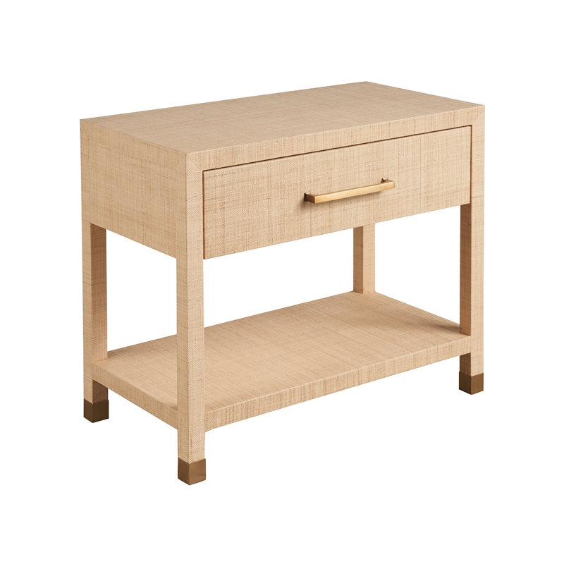 Universal Furniture Leah Nightstand in Sandy Linen