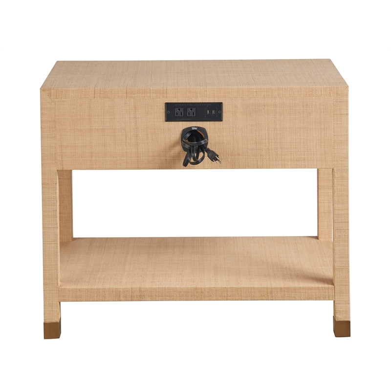 Universal Furniture Leah Nightstand in Sandy Linen