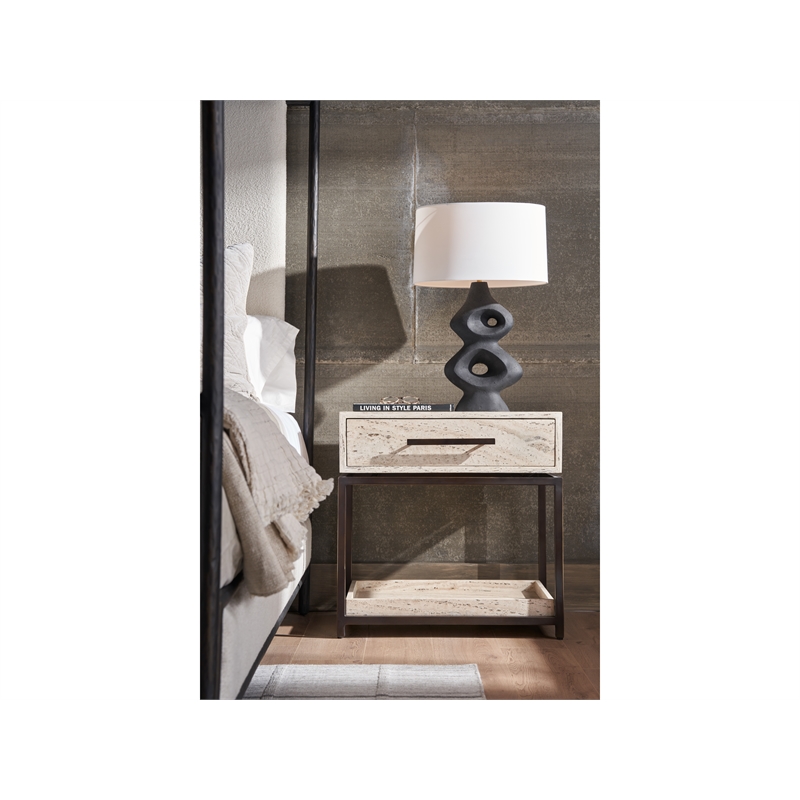 Universal Furniture Dove Nightstand in White Travertine