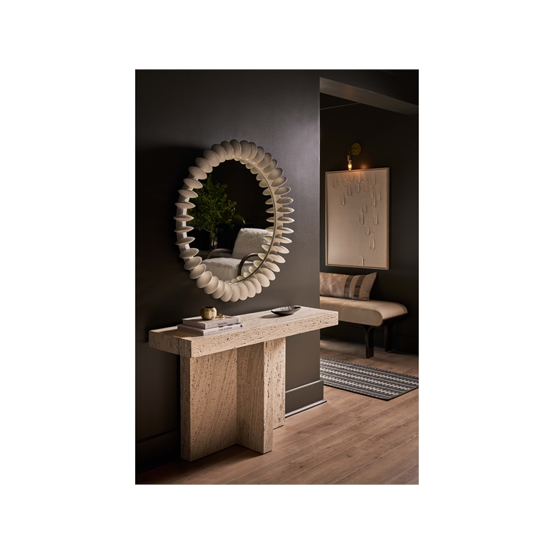 Universal Furniture Daxton Console Table in White Travertine