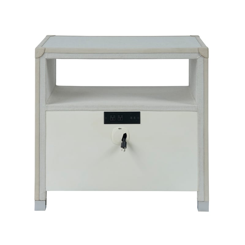 Universal Furniture Riven Nightstand in Gray Fabric