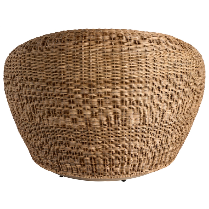Universal Furniture Oasis Sea Pod Swivel Chair in Brown/Beige Natural Rattan