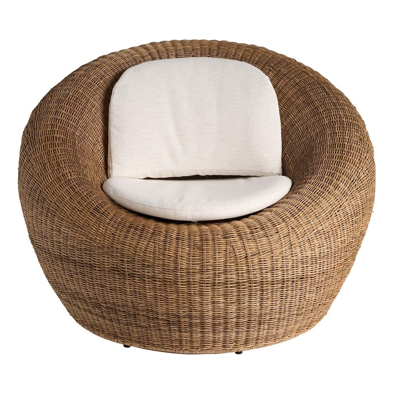 Universal Furniture Oasis Sea Pod Swivel Chair in Brown/Beige Natural Rattan