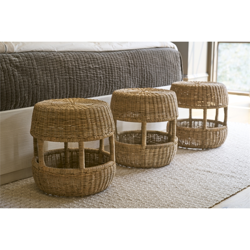 Universal Furniture Oasis Stool in Woven Slimit Brown