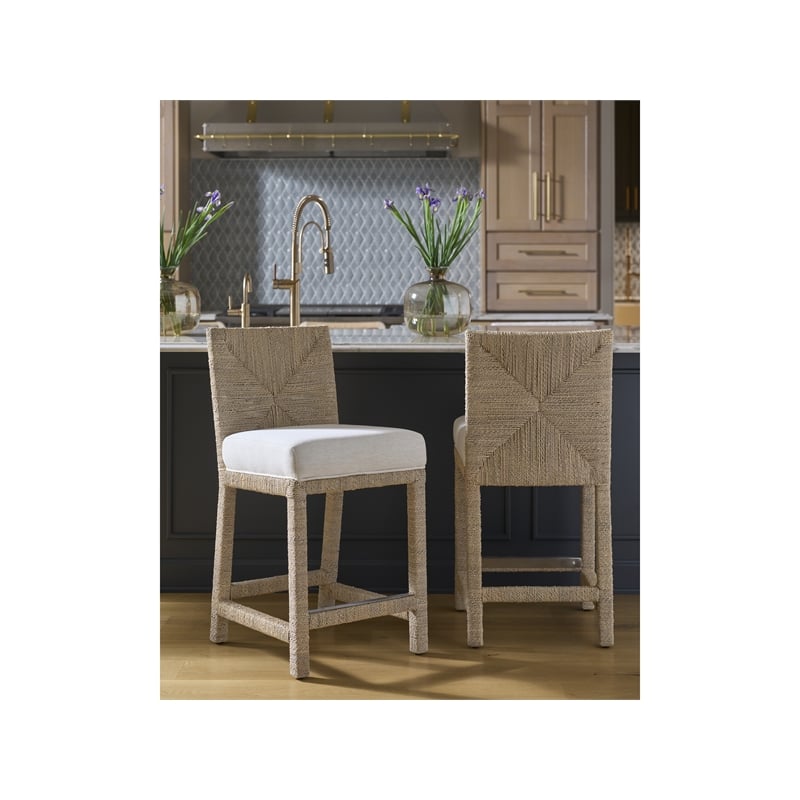 Universal Furniture Oasis Abaca Counter Chair in Dockside Natural Tan Oak