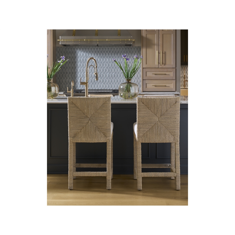 Universal Furniture Oasis Abaca Counter Chair in Dockside Natural Tan Oak
