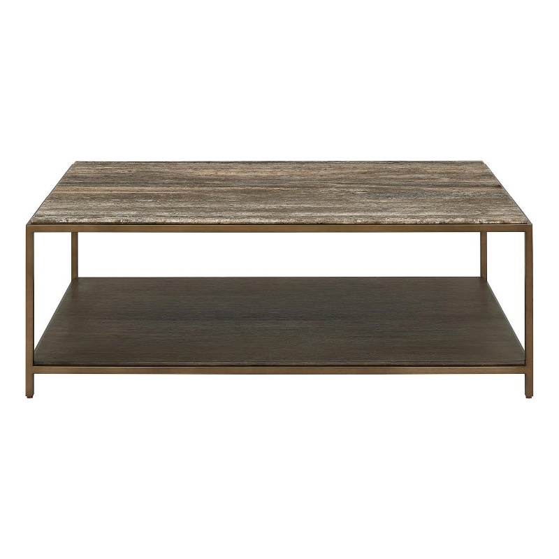 Universal Furniture Montclair Brindle Cocktail Table in Gold/Travertine