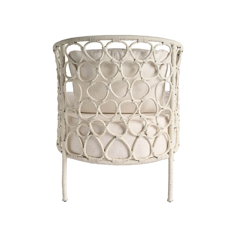 Universal Furniture Oasis Pebble Accent Chair in White Rattan