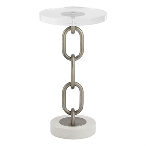 Universal Furniture Oasis Link Accent Table in White and Gray