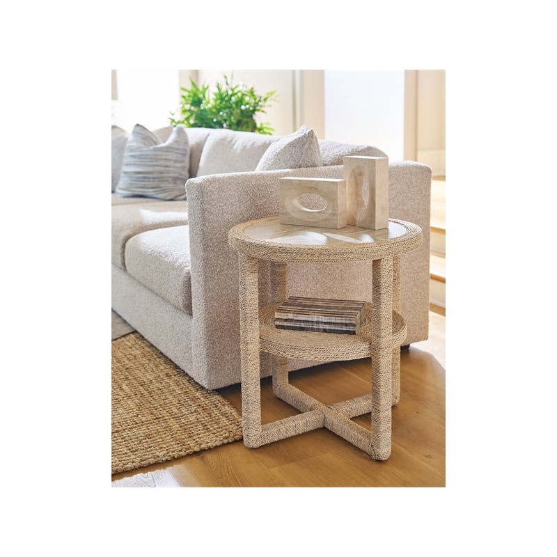 Universal Furniture Oasis Abaca Side Table in Natural Tan