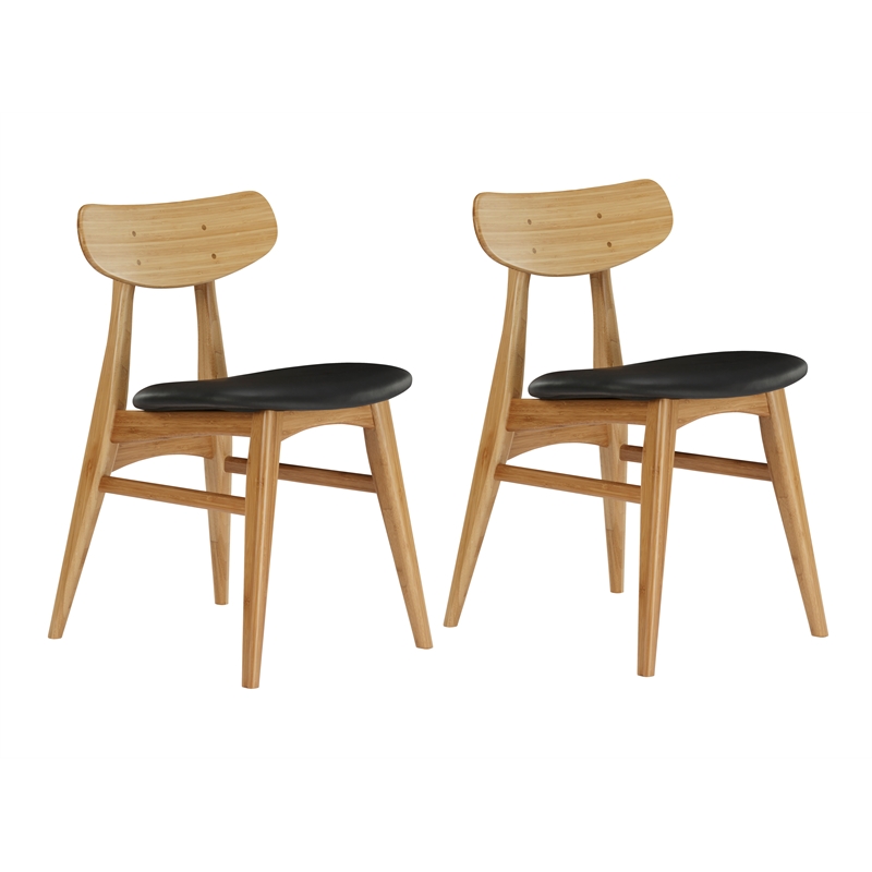 Bamax Coral Dining Chair With Leather Seat in Golden (Set of 2)