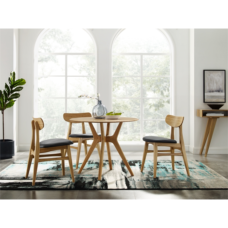 Bamax Coral Dining Chair With Leather Seat in Golden (Set of 2)