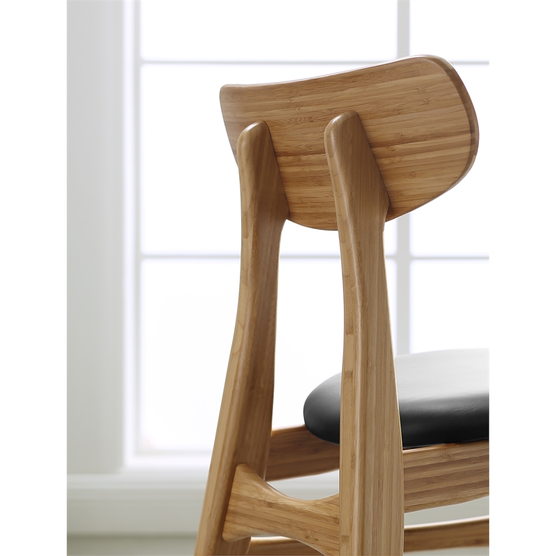 Bamax Coral Dining Chair With Leather Seat in Golden (Set of 2)