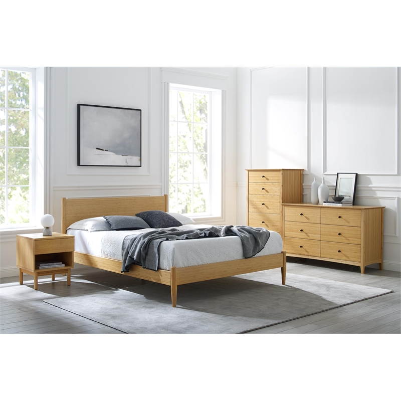 Bamax Ria Eastern King Platform Bed in Caramelized