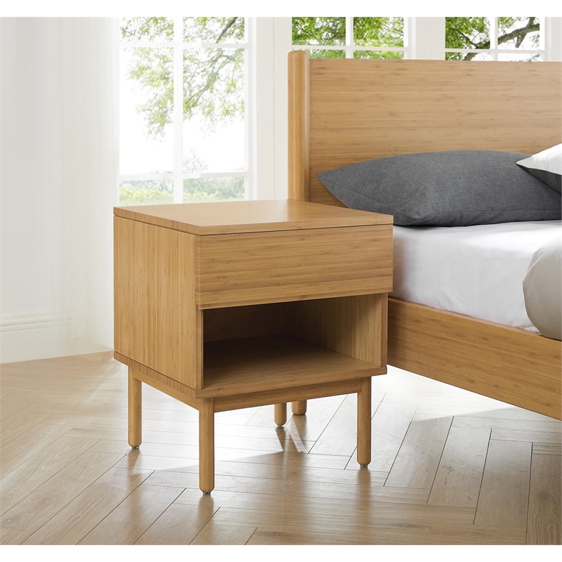 Bamax Ria Eastern King Platform Bed in Caramelized