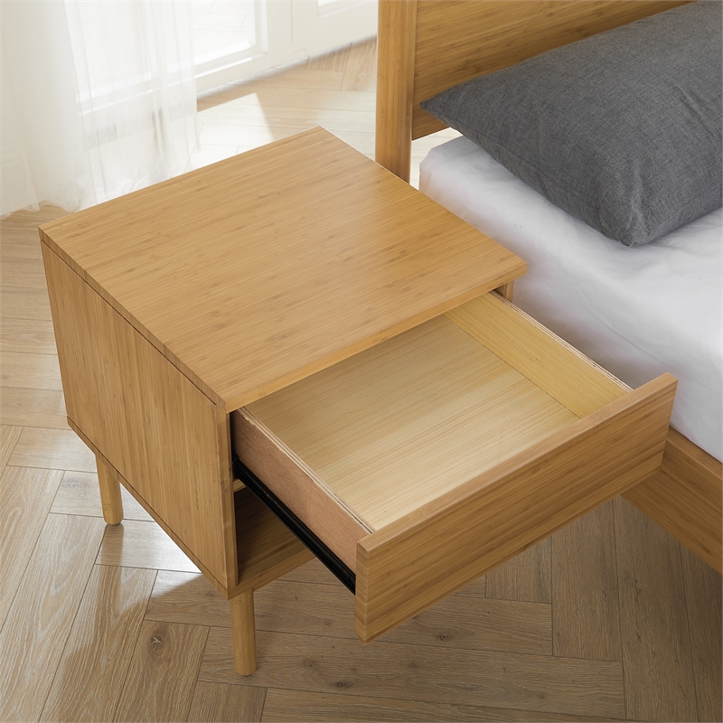 Bamax Ria 1 Drawer Nightstand in Caramelized