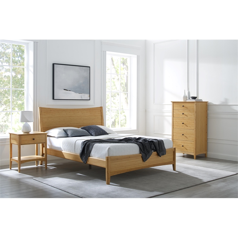 Bamax Willow Queen Platform Bed in Caramelized