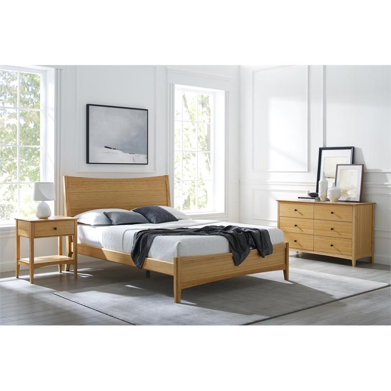 Bamax Willow Eastern King Platform Bed in Caramelized