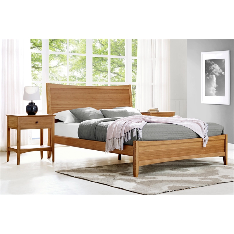 Bamax Willow Eastern King Platform Bed in Caramelized