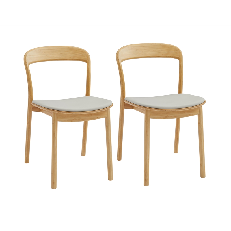 Bamax Layla Chair Leather Seat in Sand (Set of 2)