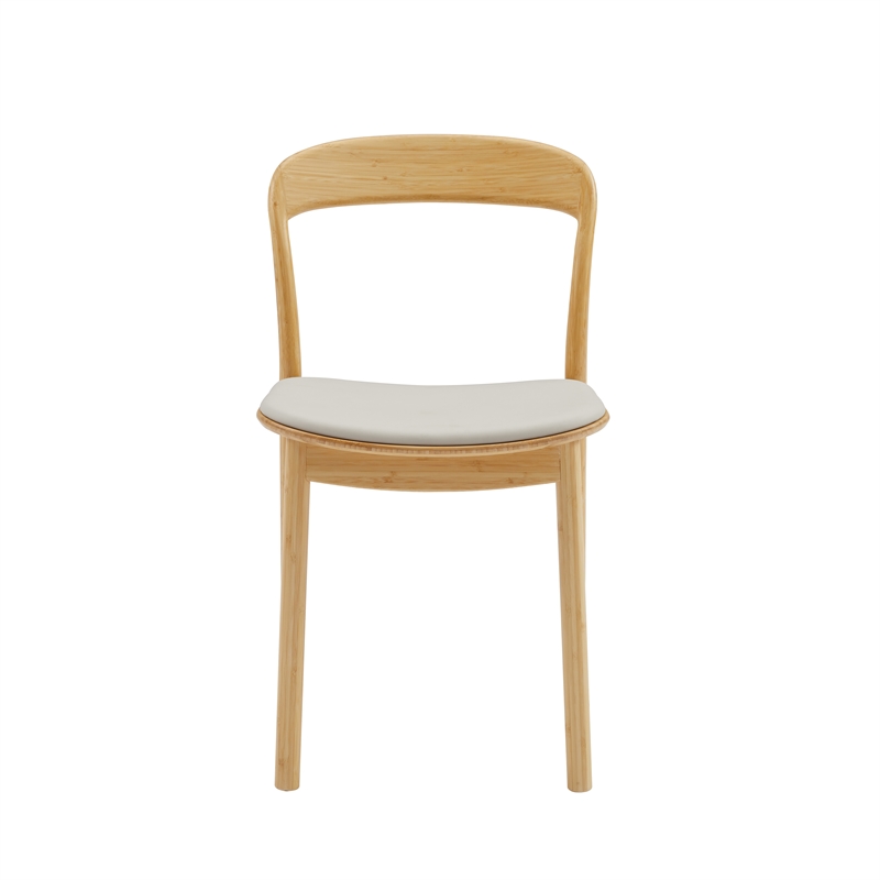Bamax Layla Chair Leather Seat in Sand (Set of 2)