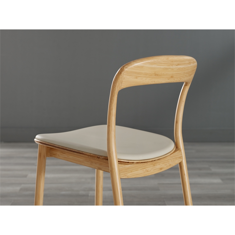 Bamax Layla Chair Leather Seat in Sand (Set of 2)