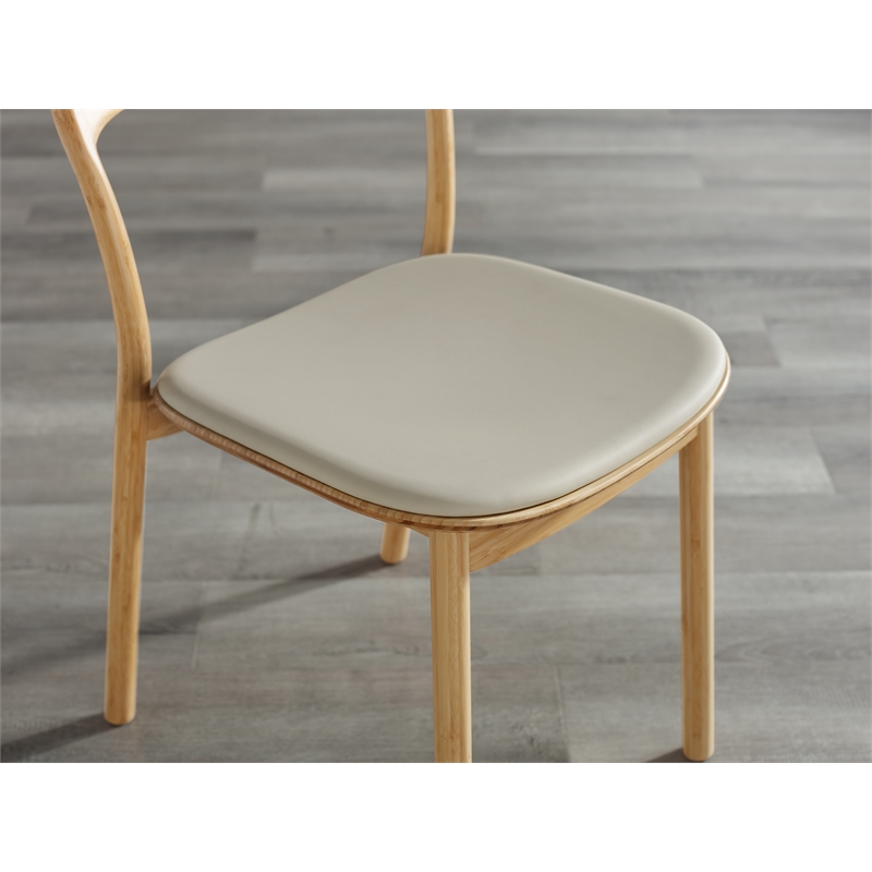 Bamax Layla Chair Leather Seat in Sand (Set of 2)