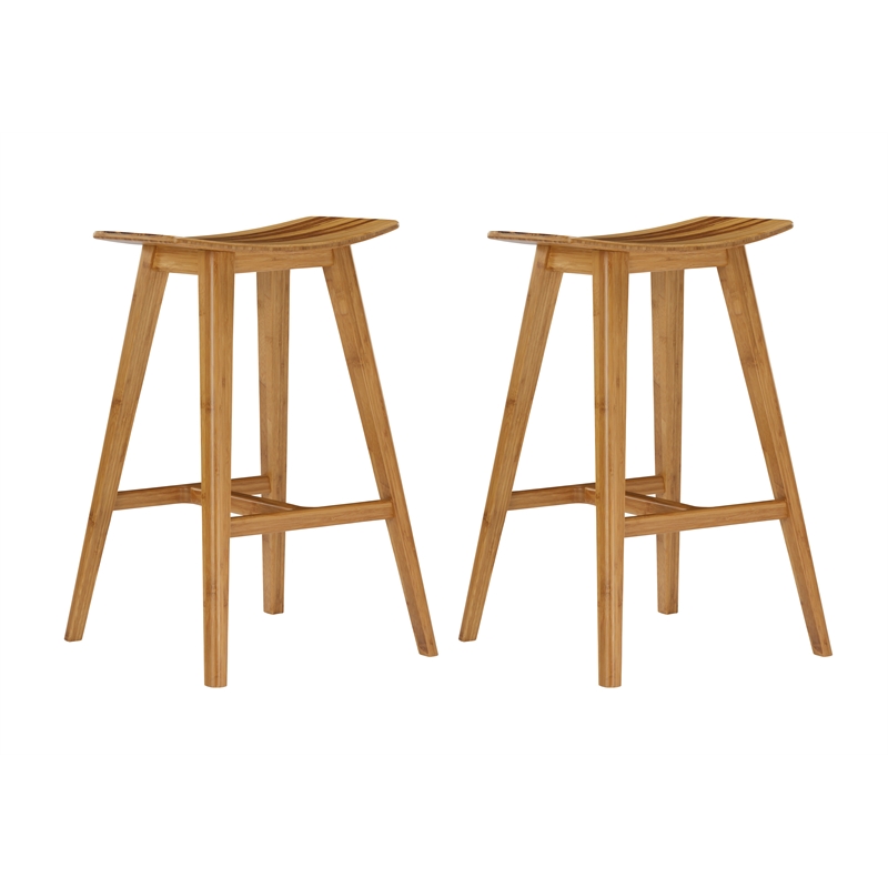 Bamax Tigris Counter Height Stool in Natural Caramelized (Set of 2)
