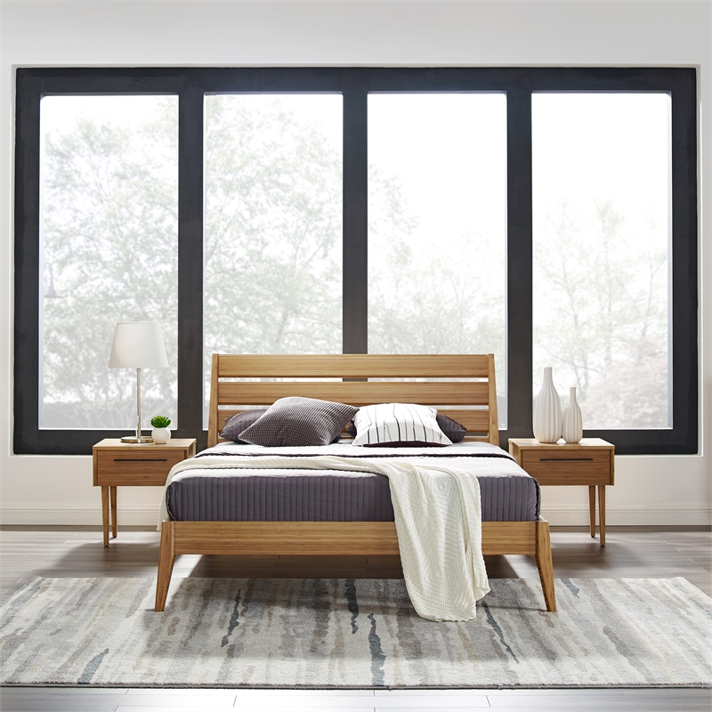Bamax Tristan King Platform Bed in Golden