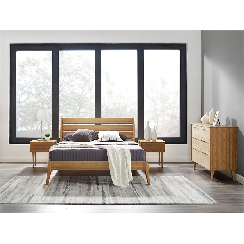 Bamax Tristan King Platform Bed in Golden
