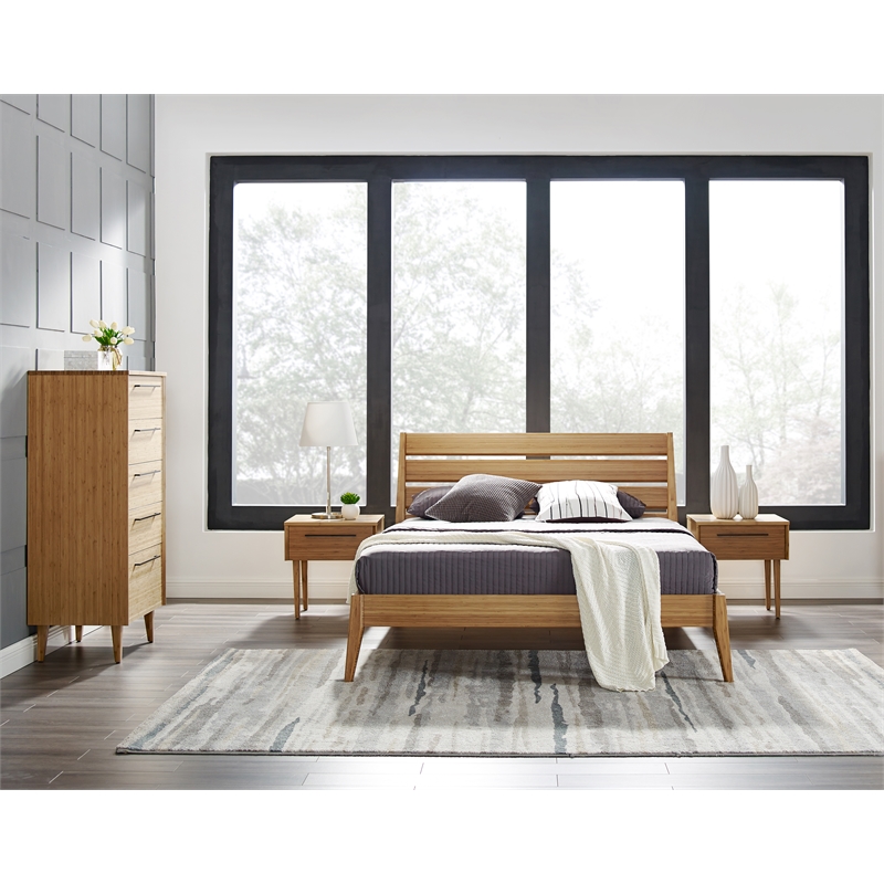 Bamax Tristan King Platform Bed in Golden