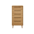 Bamax Tristan Five Drawer High Chest in Golden