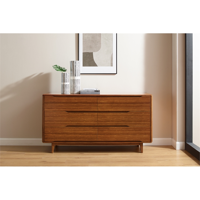 Bamax Dylan Six Drawer Double Dresser in Copper