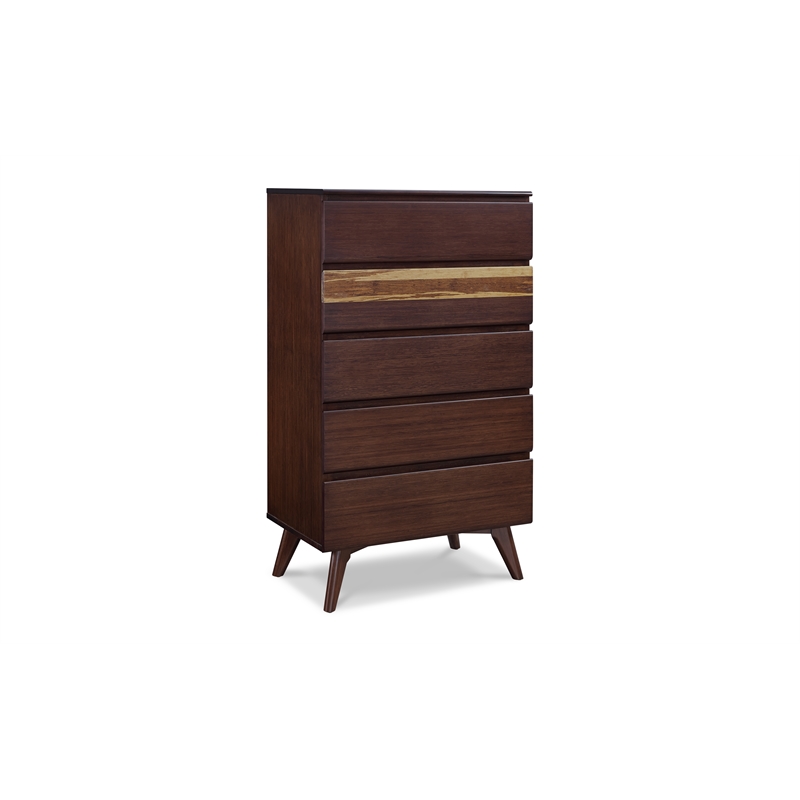 Bamax Sarah Five Drawer High Chest in Burgundy